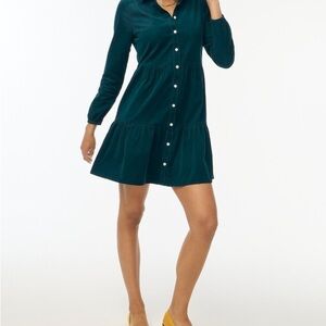 Elegant Teal Button-Down Dress